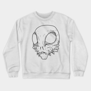 Scary Alien Monster Horror Black Lineart Crewneck Sweatshirt
